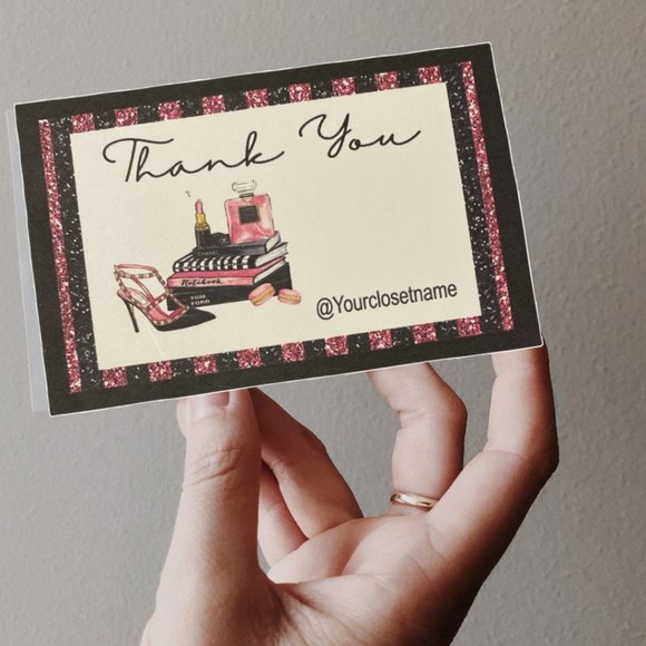 High Heels Fashion pattern Thank You Cards - Custom Thank You Card - Picture 2 of 12